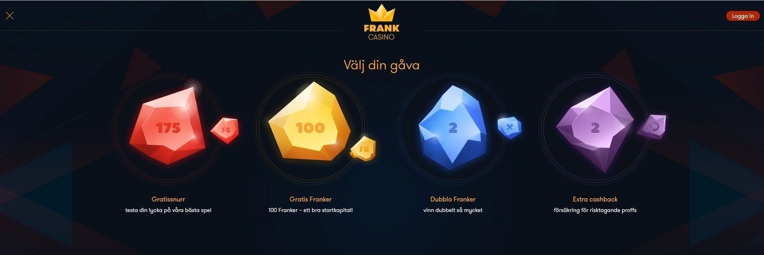 Bonusar och kampanjer på Frank Casino